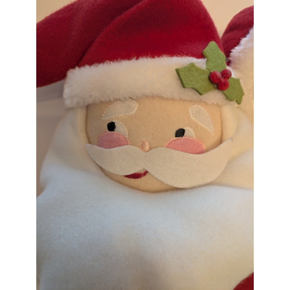 Plush Santa Hugging Mrs Claus 14" tall X 16" Wide Hook Loop Fastener Christmas - Picture 4 of 7